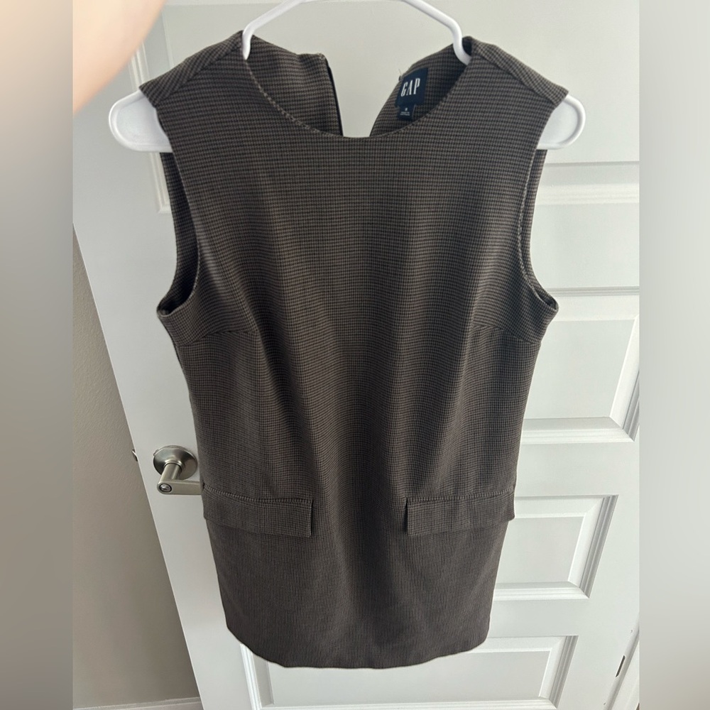 GAP Brown Sheath Mini Dress Crew Neck Sleeveless